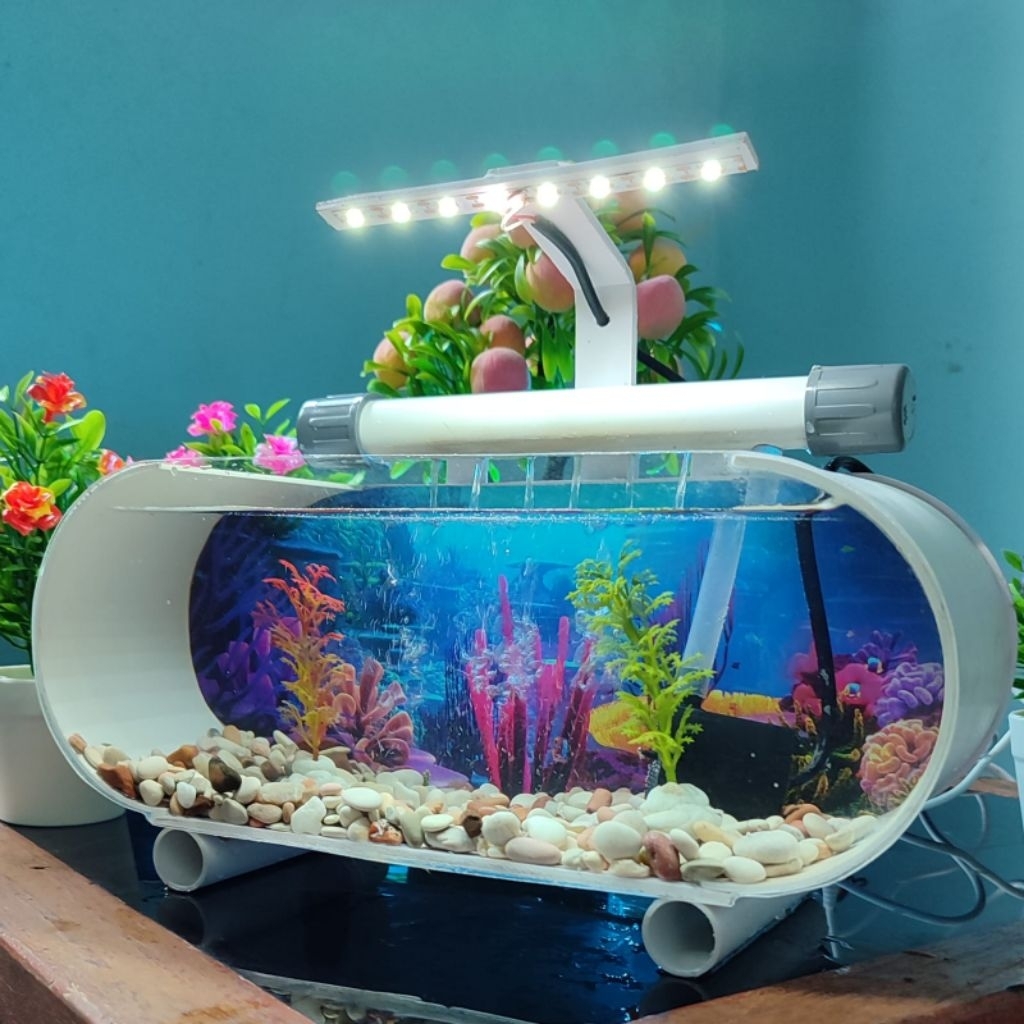 COD PROMO TERMURAH  akuarium mini aquarium PVC akrilik fullset lengkap