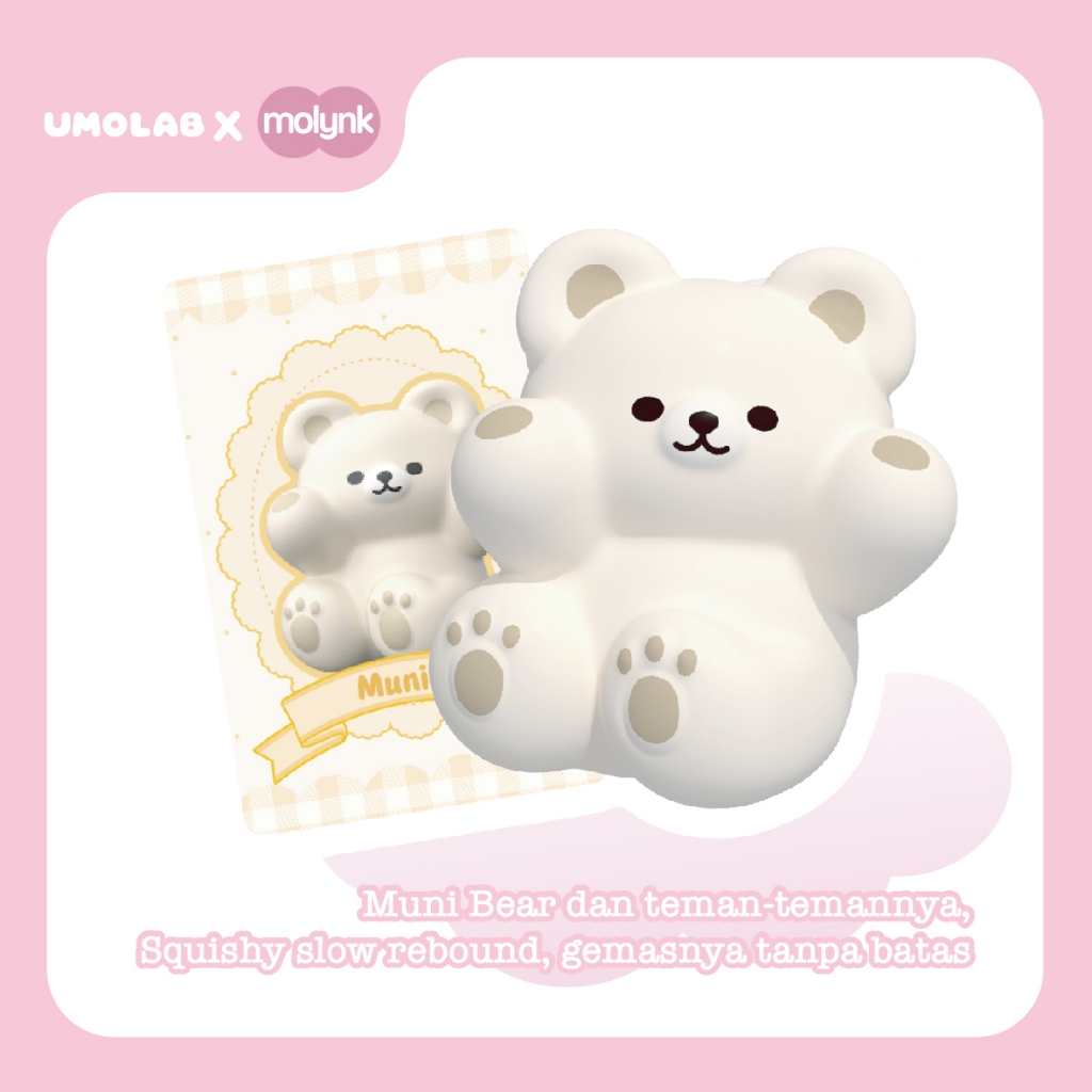 Molynk Muni Bear｜Squishy Lucu Tiga Karakter｜Toys Pencet Empuk｜Mainan Pereda Stres｜By Umolab