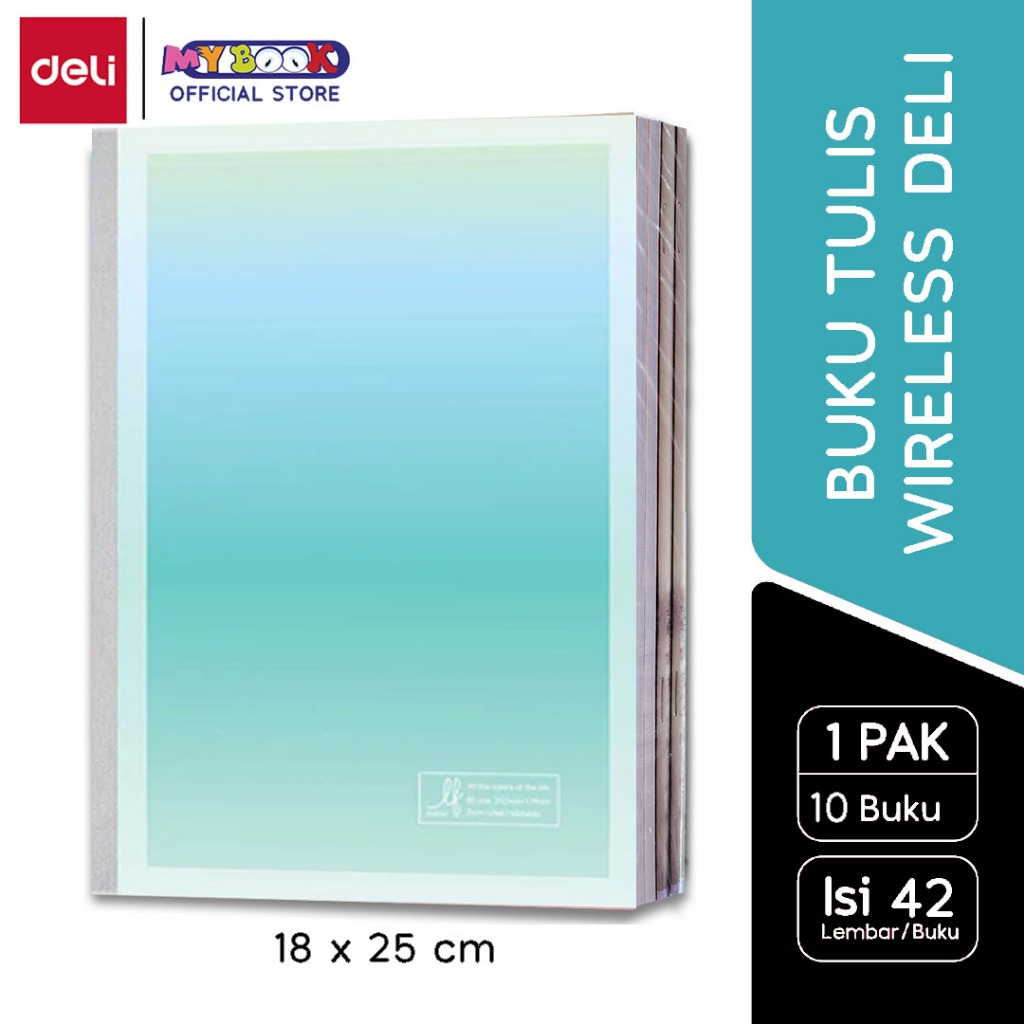 

Deli Buku Tulis Wireless Linfini Panjang / Boxy B5 42 Lembar Notebook 2025 [ 1 Pak - 10 Buku ]
