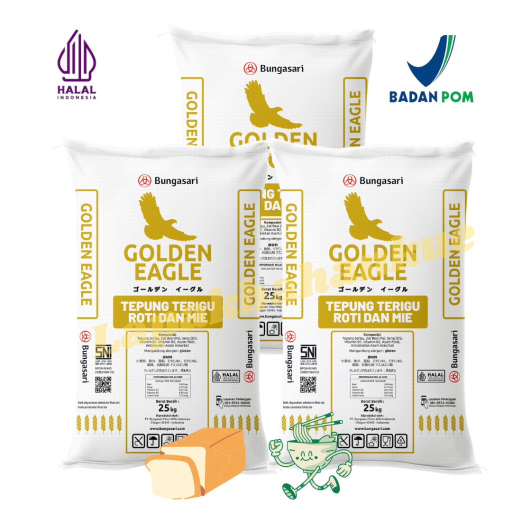 

Tepung Golden Eagle Kuning 25kg Khusus Gojek/GraB