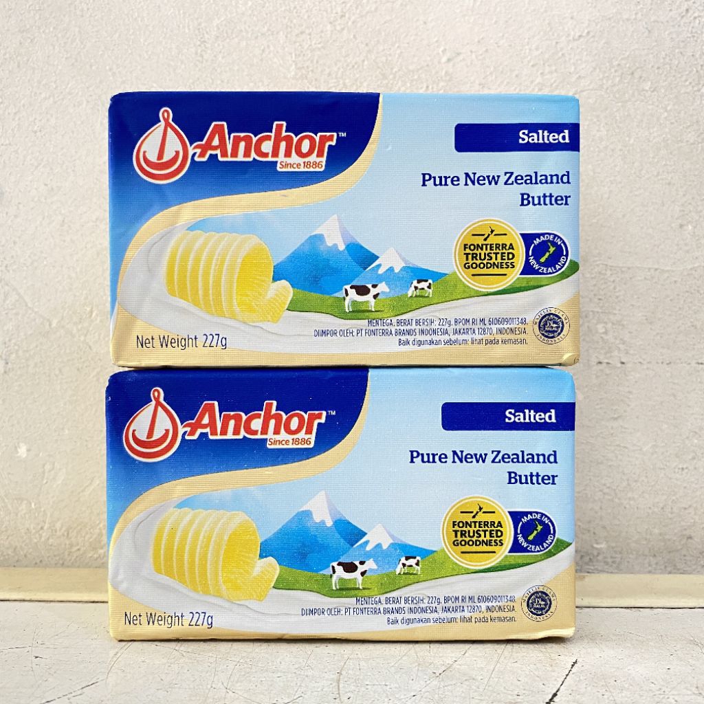 

Anchor butter SALTED 200 gram | anchor pure new zealand salted butter | mentega asin | anchor salted butter