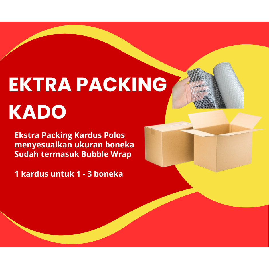 Boneka lucu_21 Ektra Packing Pembungkus Kado Kardus Polos Ukuran 35x25x20 sudah termasuk bubble wrap