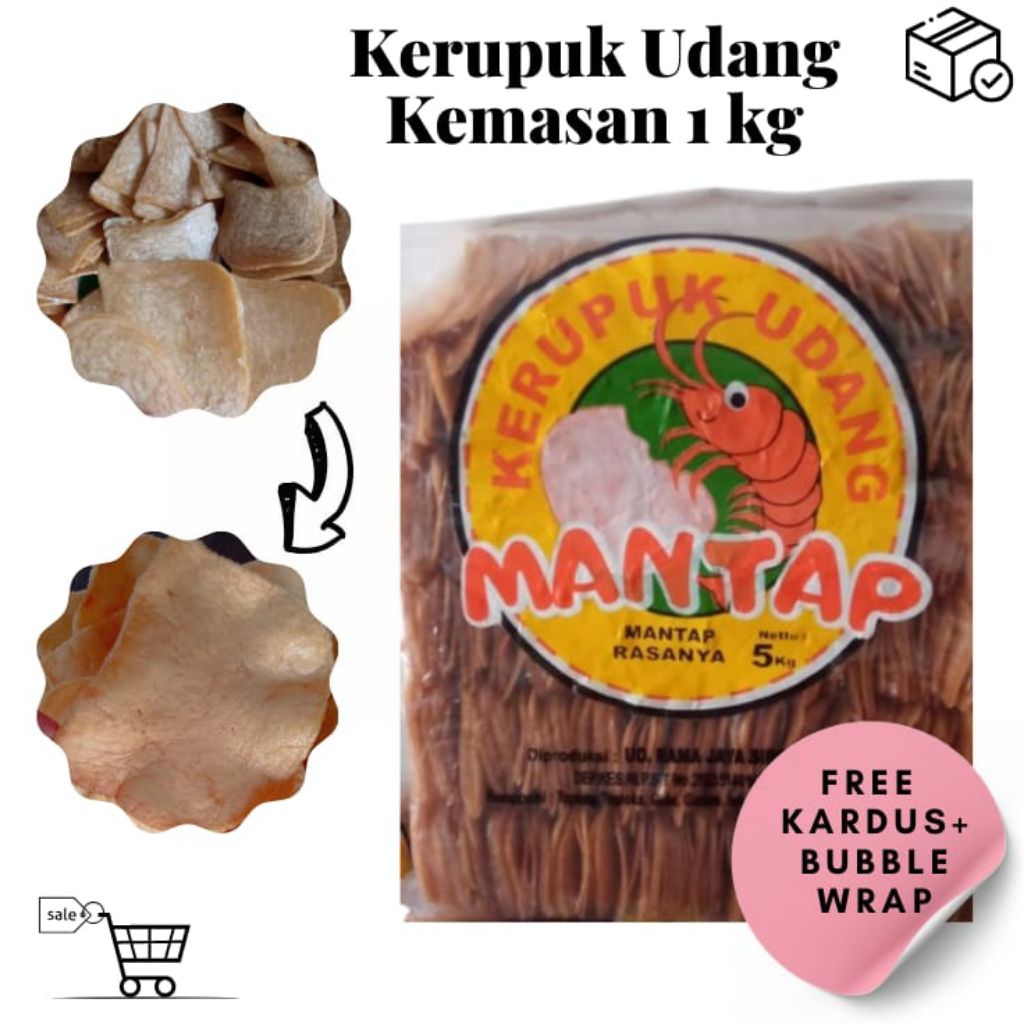 

KERUPUK UDANG MENTAH SIDOARJO BESAR 1KG.kerupuk cap Mantap udang gurih,renyah di sajikan pendamping makan