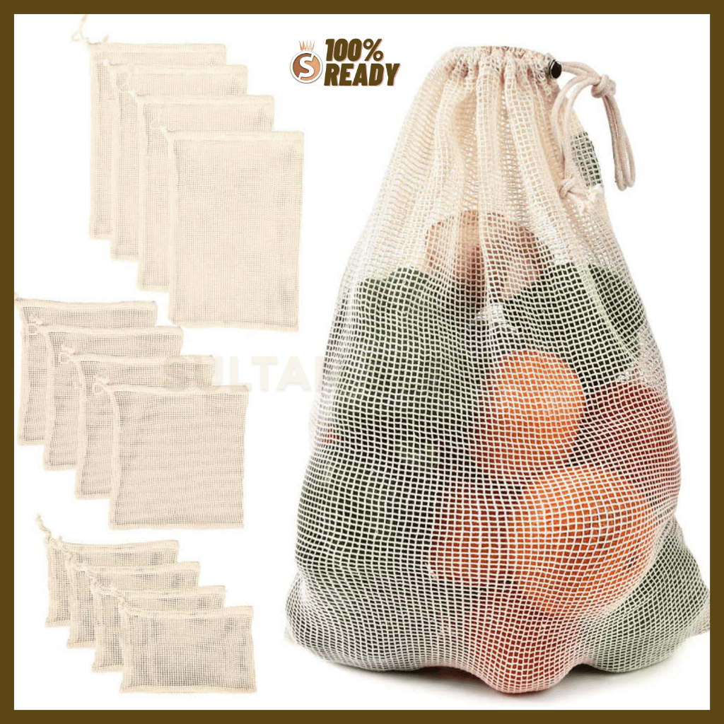 Tas Belanja XL / Tas Buah Tas Belanja Bahan Nilon / Tas Belanja Mediterania Mesh Bag