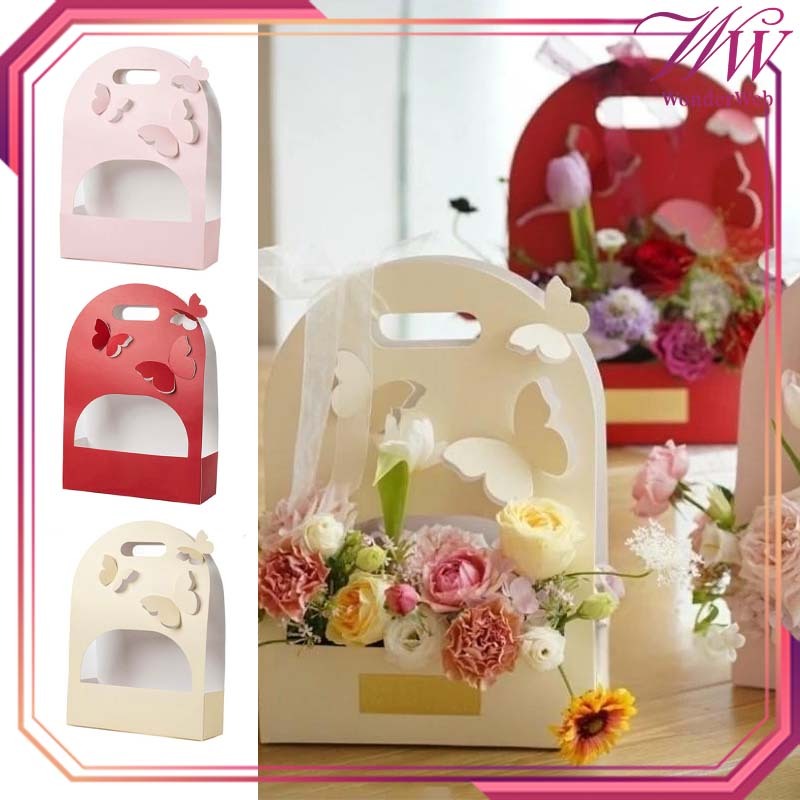 

10pcs/set Kotak Bunga Mini Kotak Hadiah Kupu Kupu Portable Tas Bunga Cantik Hampers Bunga