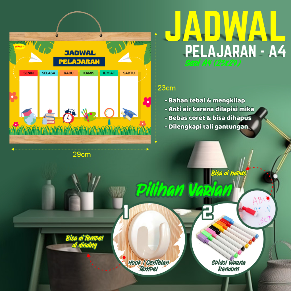 

Jadwal pelajaran gantung A4