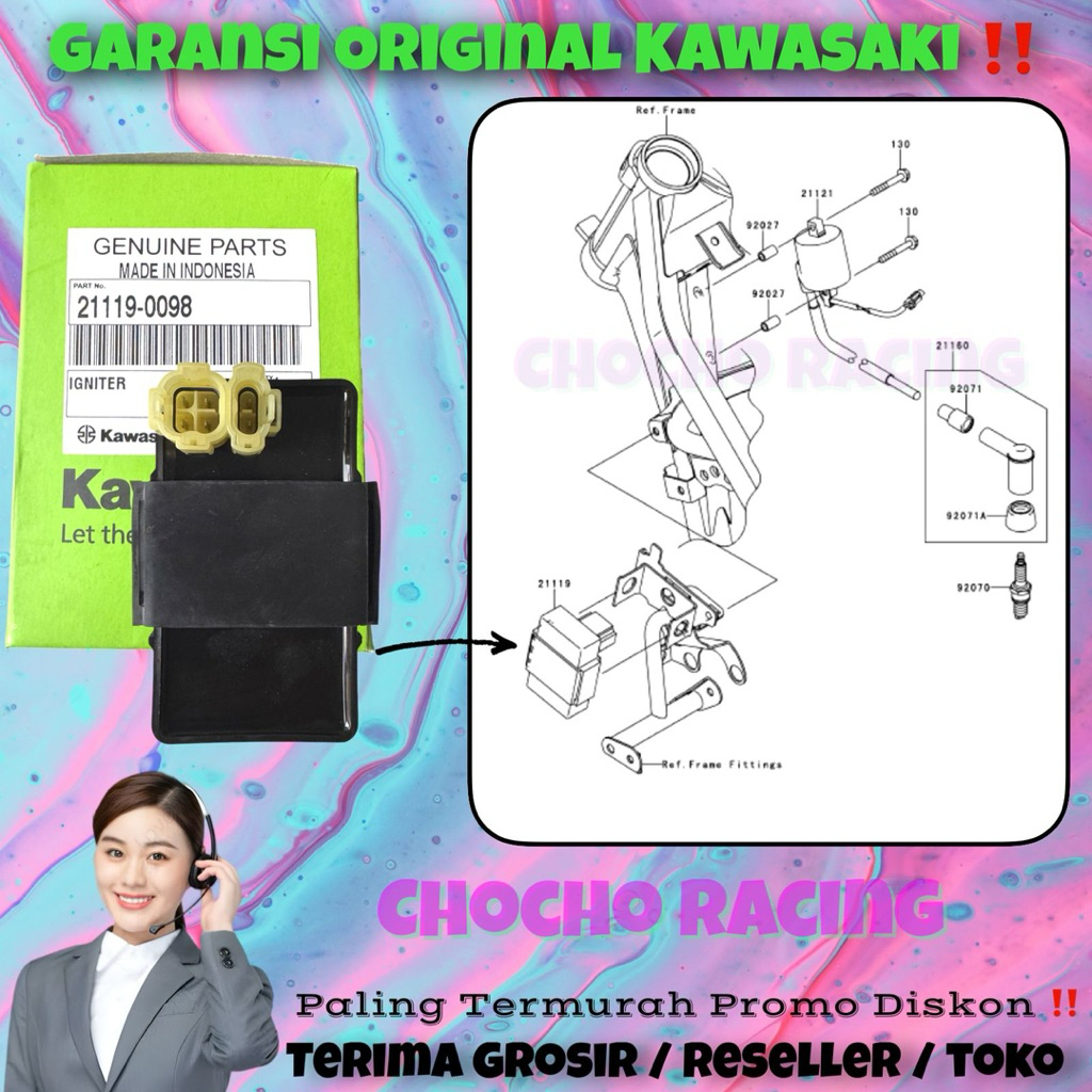 [0098] PROMO DISKON - CDI STANDAR KELISTRIKAN KLX L S SE BF 150 DTRACKER D-TRACKER 150 ORI ASLI KAWA