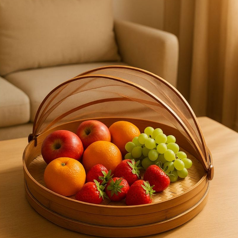 Tudung Saji Bambu Estetik – Tutup Makanan Anyaman Natural