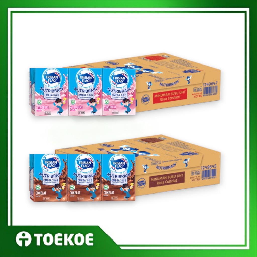 

TOEKOE Susu Frisian Flag Nutribrain Omega 115ml 1 Karton [Isi 36pcs] Coklat Strawberry