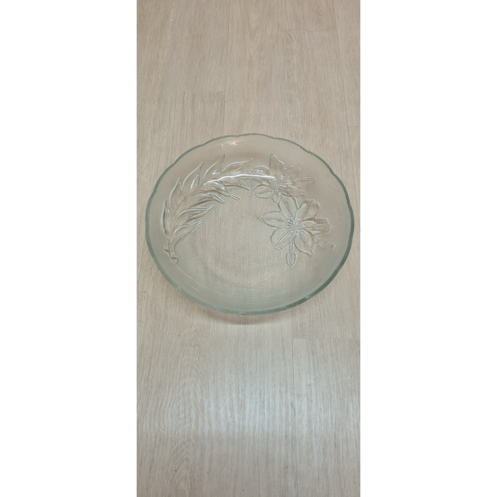 Piring saji bening, piring saji kaca, piring saji jumbo 30cm