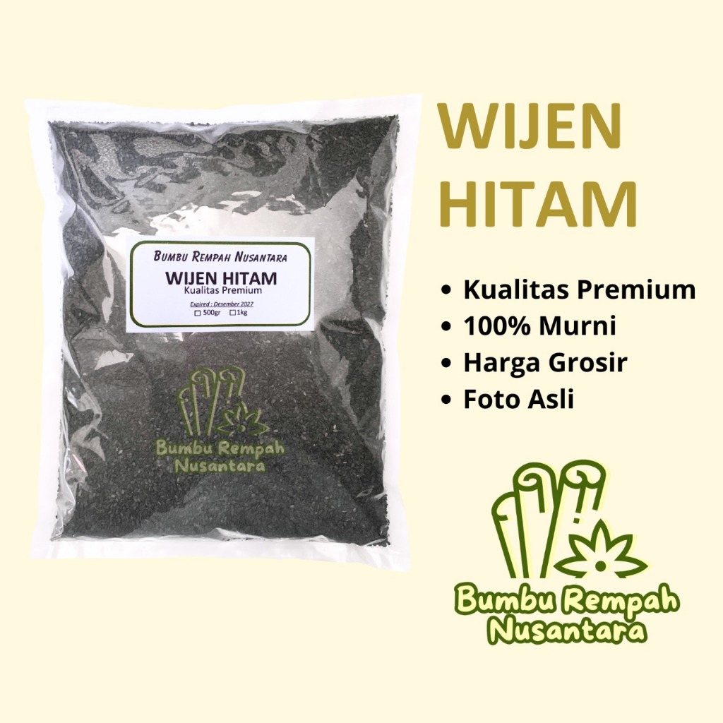 

Wijen Hitam 500g 1kg - Rempah Asli Murni | BUMBU REMPAH NUSANTARA | Bumbu Dapur Nusantara Grosir Murah