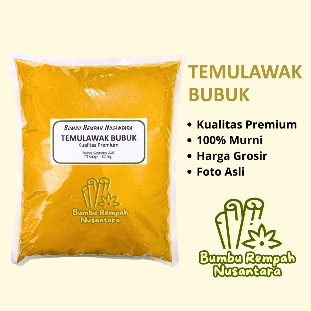 

Temulawak bubuk 500g 1kg - Rempah Asli Murni | BUMBU REMPAH NUSANTARA | Bumbu Dapur Nusantara Grosir Murah