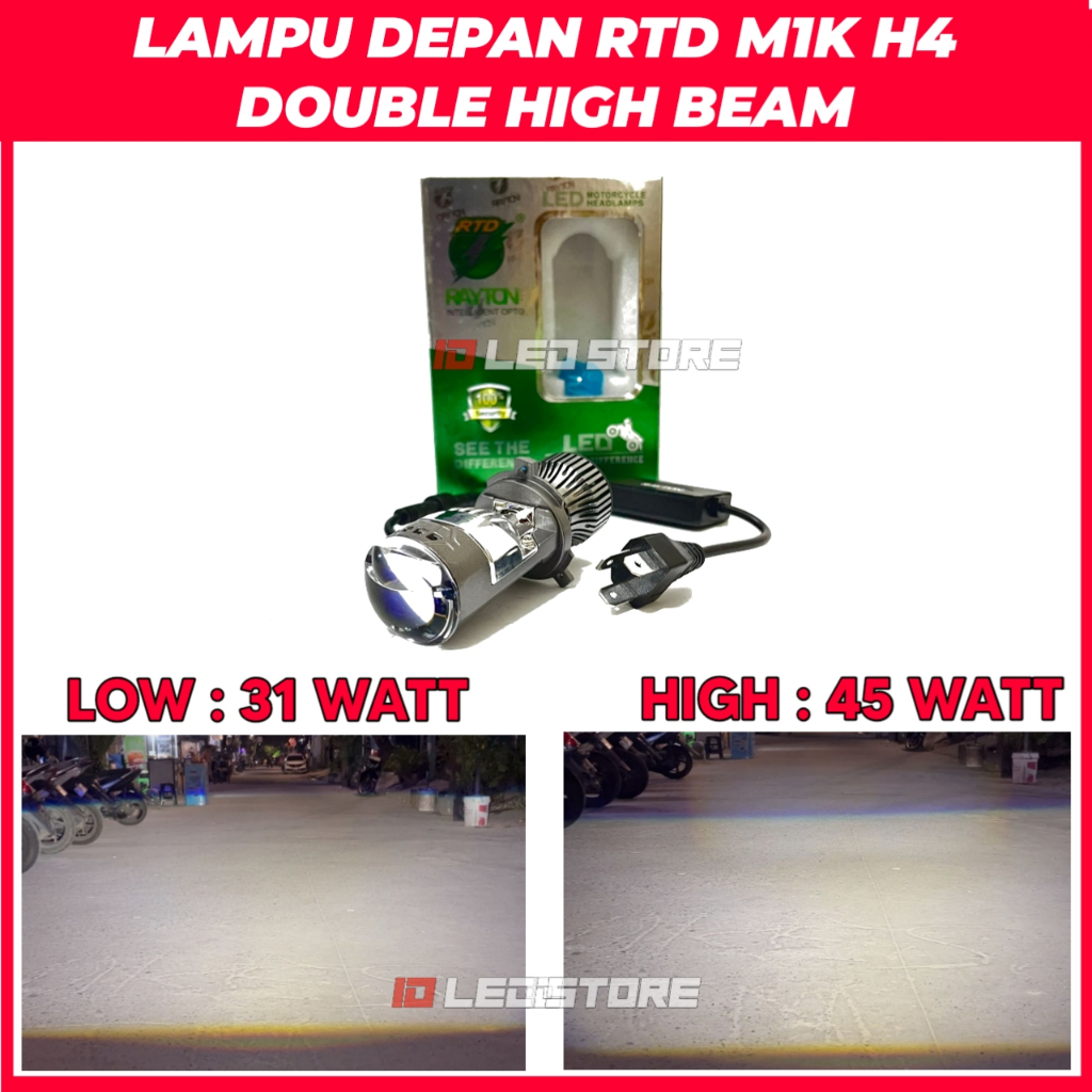 RTD RAYTON M1K - LAMPU UTAMA LED H4 MINI PROJIE BILED H4 RTD M1K PLUS KIPAS DOUBLE HIGH BEAM