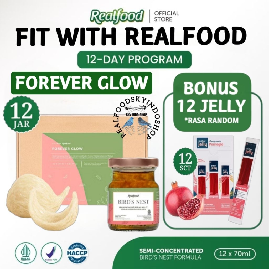 

Realfood Forever Glow Kurma + Kolagen 6 Botol & 12 Botol Bonus Jelly ( Minuman Sarang Burung Walet ) RSIS