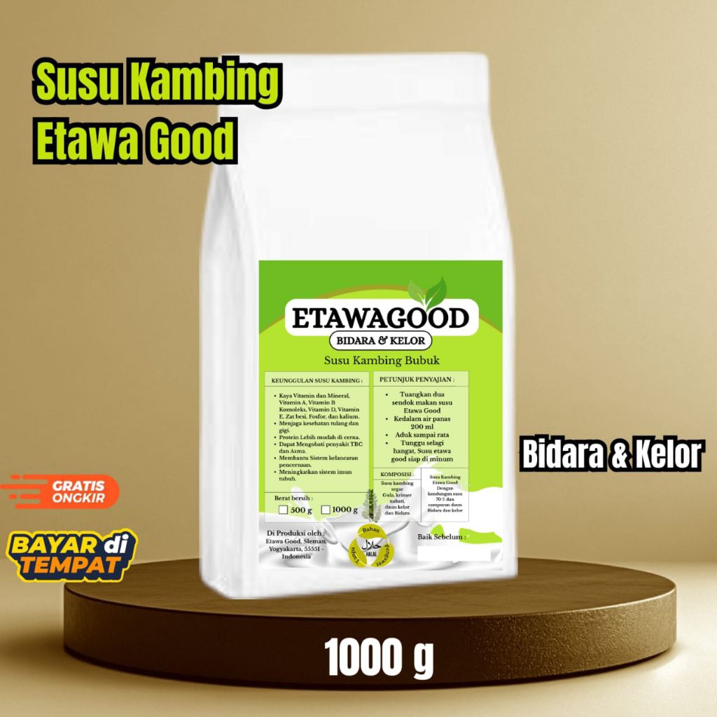 

Etawa Good - Bidara Kelor, 1 kg, Susu kambing. kandungan susu 70%. langsung produsen