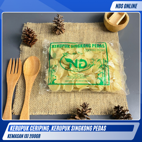 

Kerupuk Ceriping Singkong Pedas 200gr | Keripik Singkong Renyah Rasa Pedas Gurih | Snack Tradisional