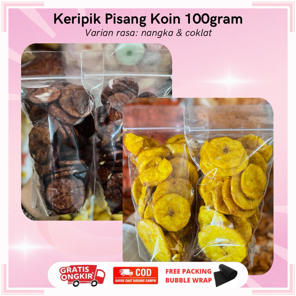 

KERIPIK PISANG NANGKA KOIN 100GRAM | KERIPIK PISANG COKLAT KOIN MANIS GURIH