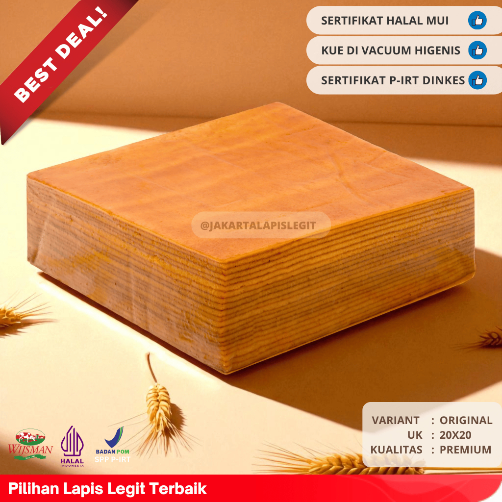 

(KUALITAS PREMIUM) KUE LAPIS LEGIT 20x20 ORIGINAL WISMAN 100% HALAL