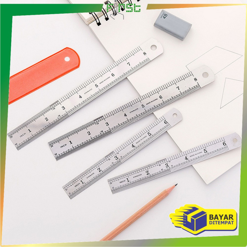 

EC FH-A107 Penggaris Besi 15CM Stainless Steel Ruler / Penggaris Serbaguna Perlengkapan Sekolah / Mistar Besi Alat Ukur Multifungsi