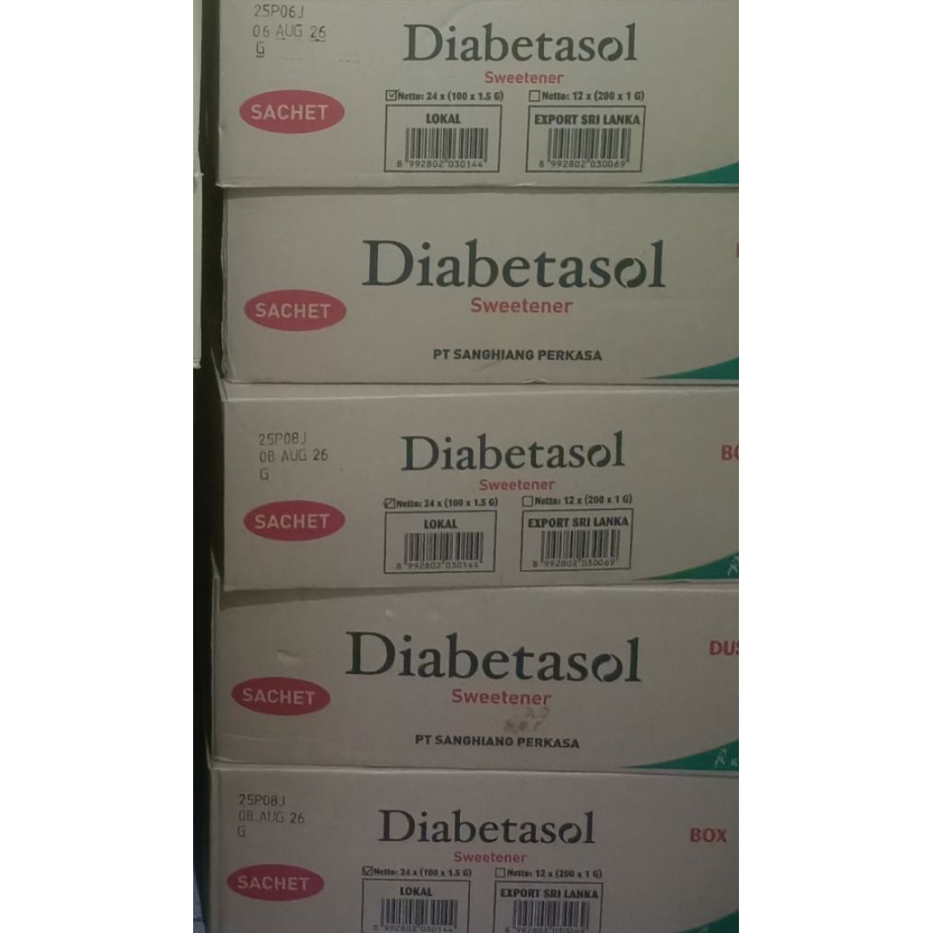 

diabetasol sweetener isi 100's 1 karton ( 24 pcs)