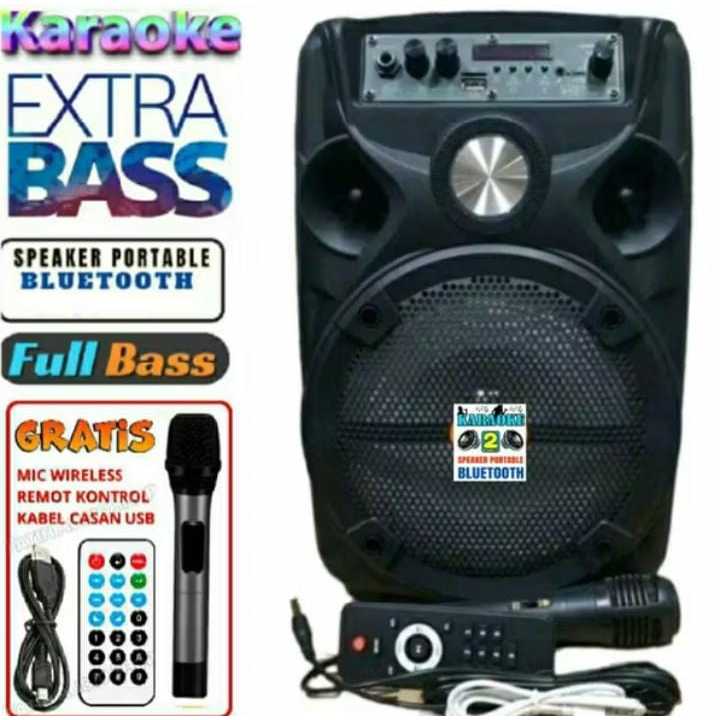 Speaker Portabel 8.8inc bluetooth Km-7801 Speaker Subwoofer aktif Super Basss 8.8inc Subwoofer aktif