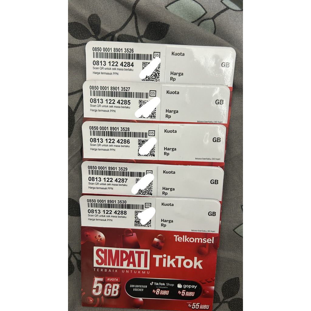 Kartu Perdana Simpati only 11 nomor plus kuota Tiktok