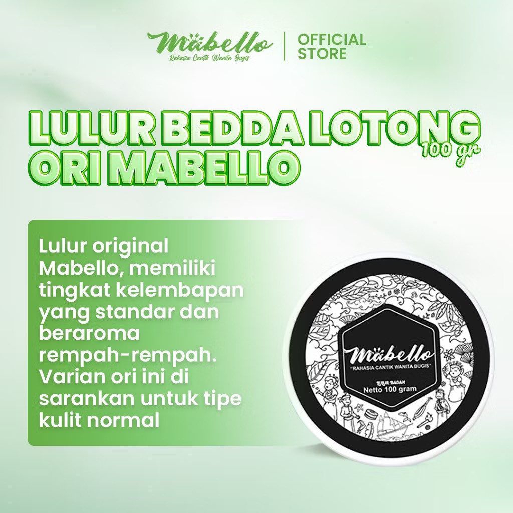 MABELLO Bedda Lotong Original 100gram BPOM & HALAL / Lulur Bedda Lotong / Mabello Bedda Lotong