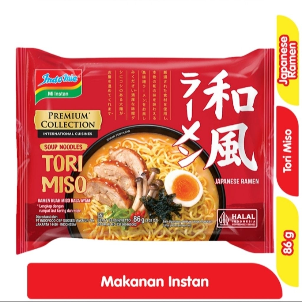 

Indomie Mi Instan Premium Tori Miso Japanese Ramen 86 g
