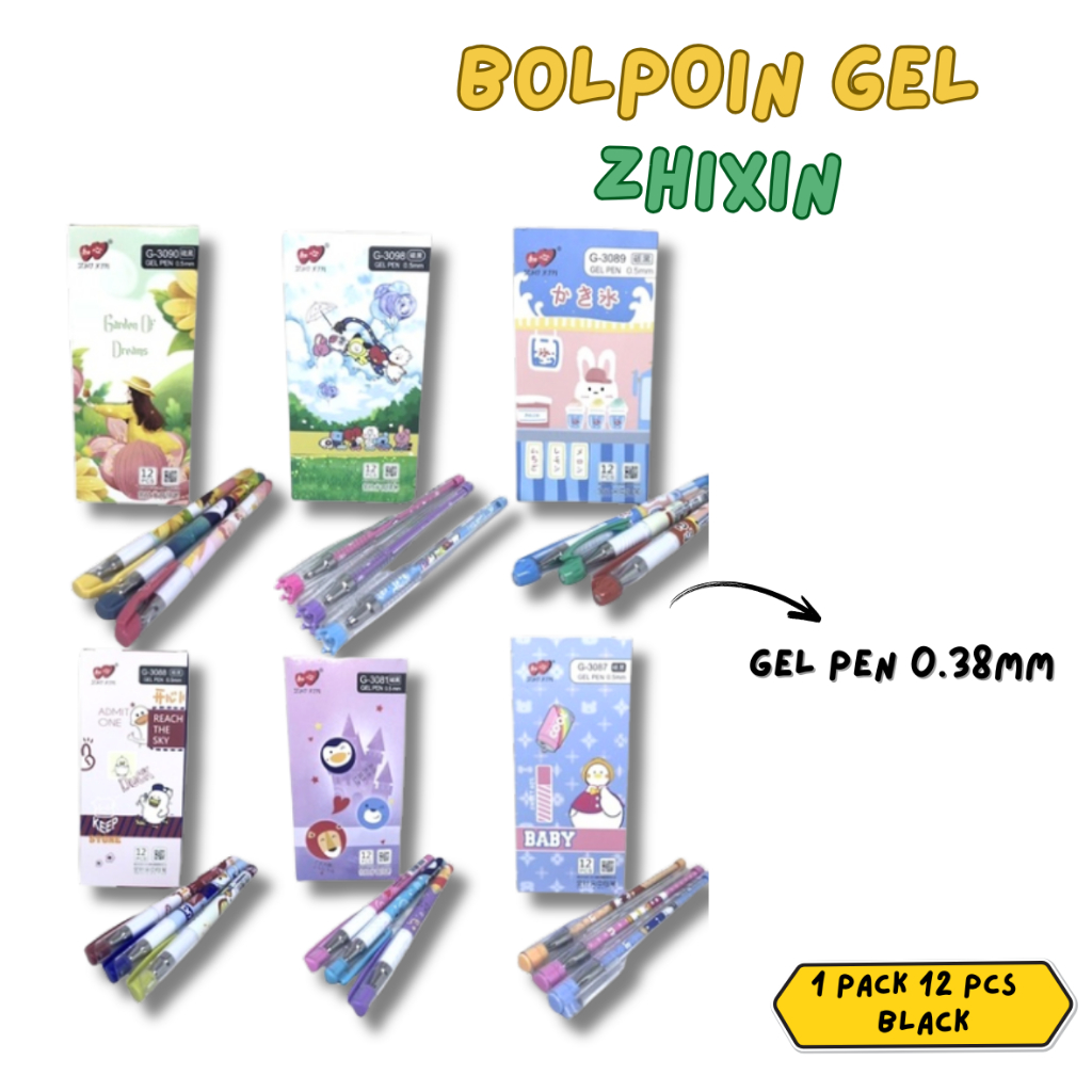

(PACK) BOLPOIN GEL ZHIXIN 0.38MM HITAM