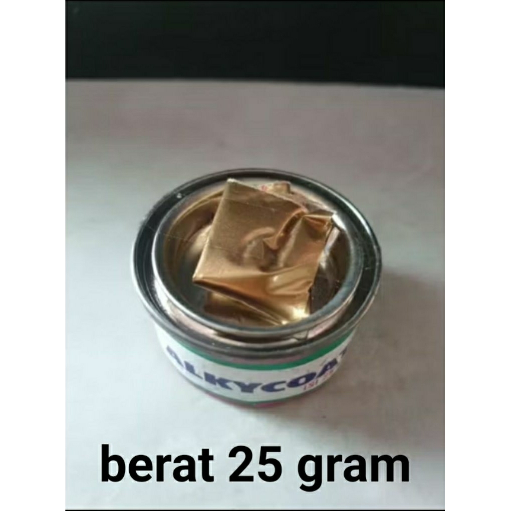 

Cat minyak solvenbase alkycoat warna gold emas 25 gram