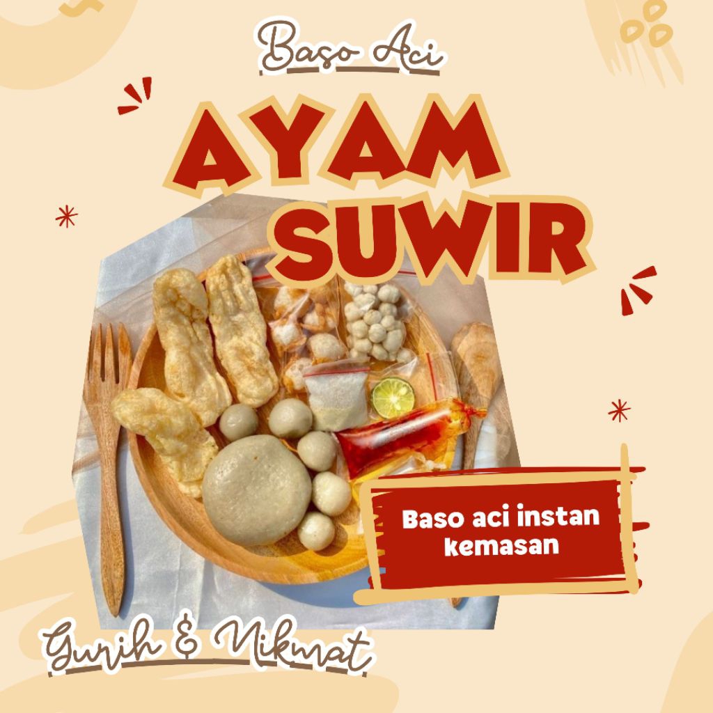 

Baso Aci Isi Ayam Suwir Original / Pedas - isian banyak - Basci - Boci - Bakso Aci