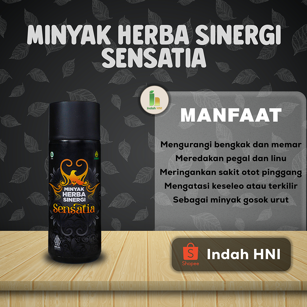 MINYAK HERBA SINERGI SENSATIA HNI HPAI – Minyak Gosok Herbal | Bantu Redakan Pegal, Sakit Pinggang, 