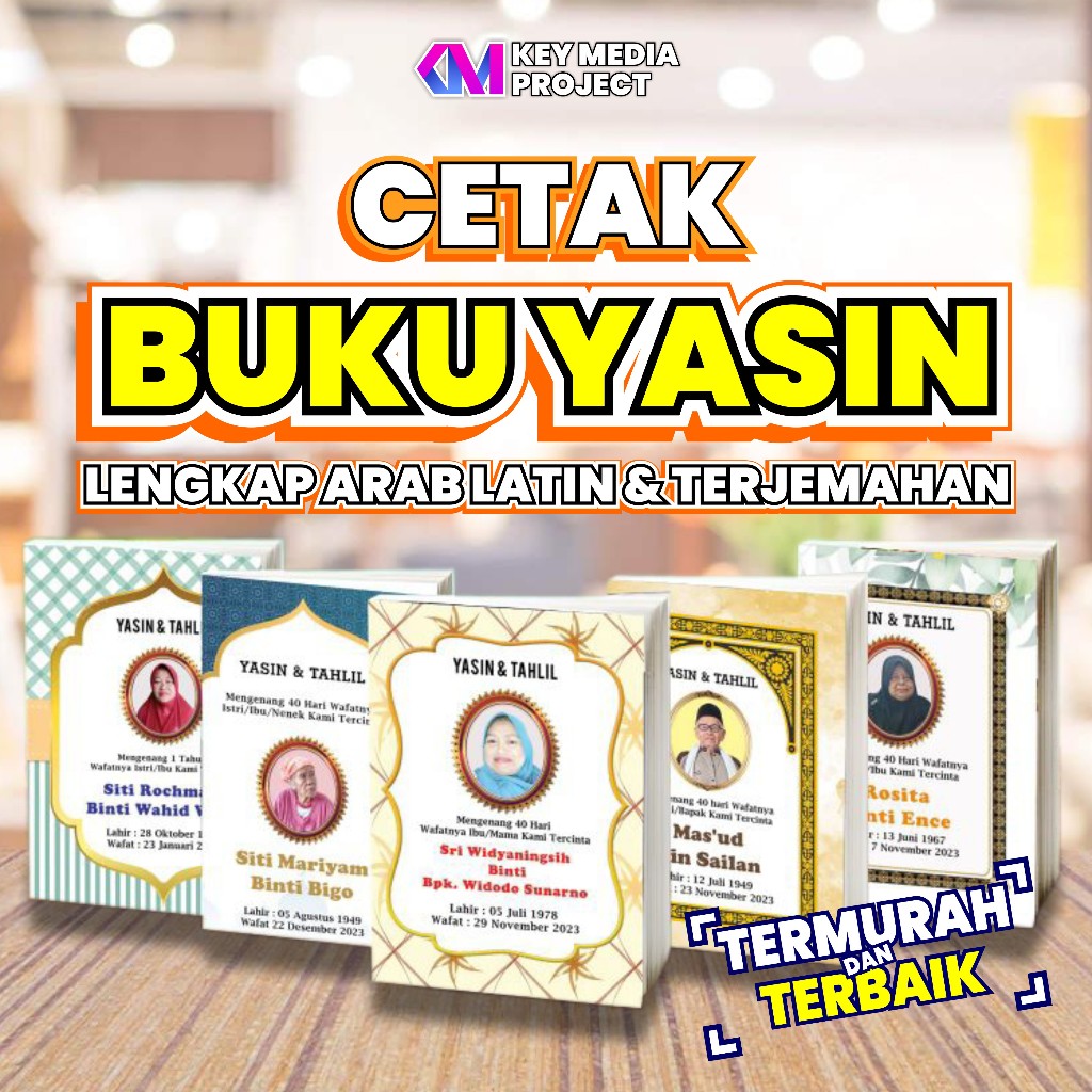 Cetak Buku Yasin Custom / Cetak Yasin Custom Foto / Cetak Yasin Soft Cover Hard Cover / Yasin Custom