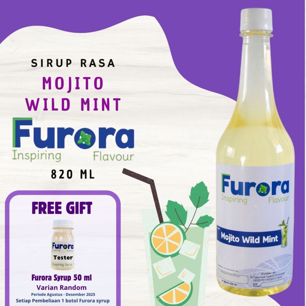 

Sirup Mojito Wild Mint 820 ml - Furora Syrup l Sirup Cafe