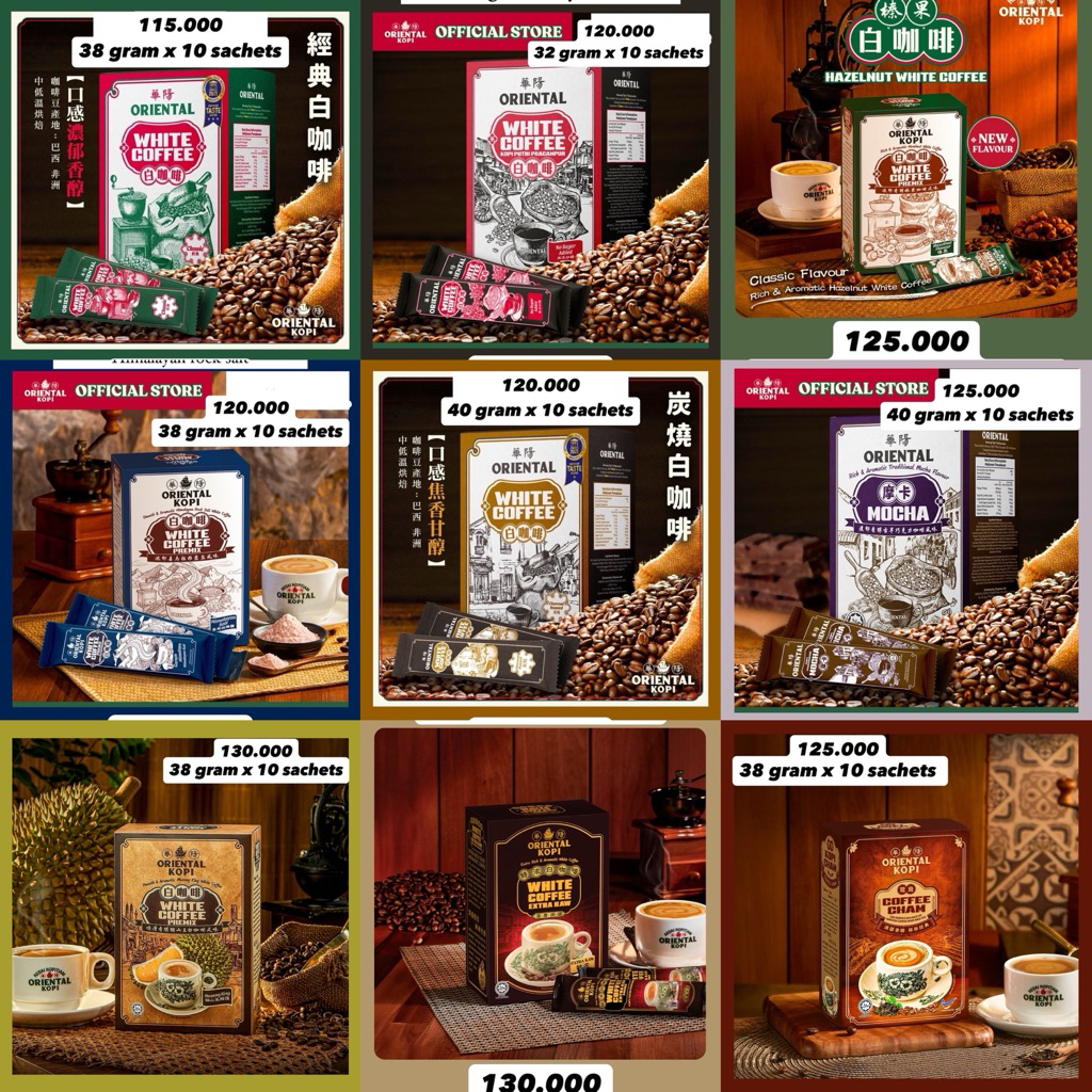 

[READY 12 AGUSTUS] ORIENTAL KOPI COFFEE MALAYSIA KOPITIAM JASTIP KUALA LUMPUR CLASSIC NO SUGAR ROASTED HIMALAYAN CHARCOAL FAVORITE INSTANT ORIGINAL ASLI ORI OLEH SEA SALT MOCHA CHOCOLATE CHAM TEA TEH MUSANG KING DURIAN EXTRA KAW PENANG BEST SELLER