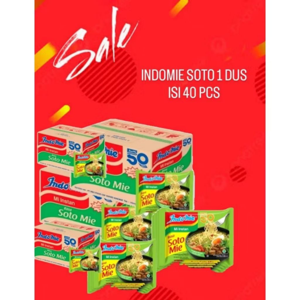 

INDOMIE RASA SOTO MIE 1 DUS ISI 40 PCS