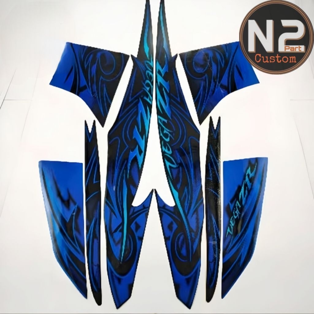 Striping Yamaha VEGA ZR 2010 Biru stiker list body polet standar motor Vega zr 2010 hitam biru