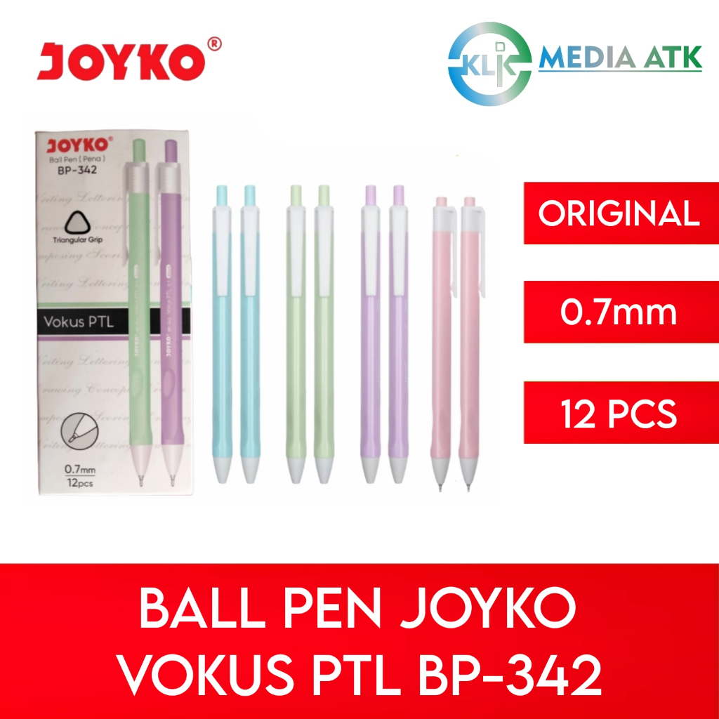 

Ball Pen Joyko BP-342 Vokus Pastel 0.7mm - 12 Pcs