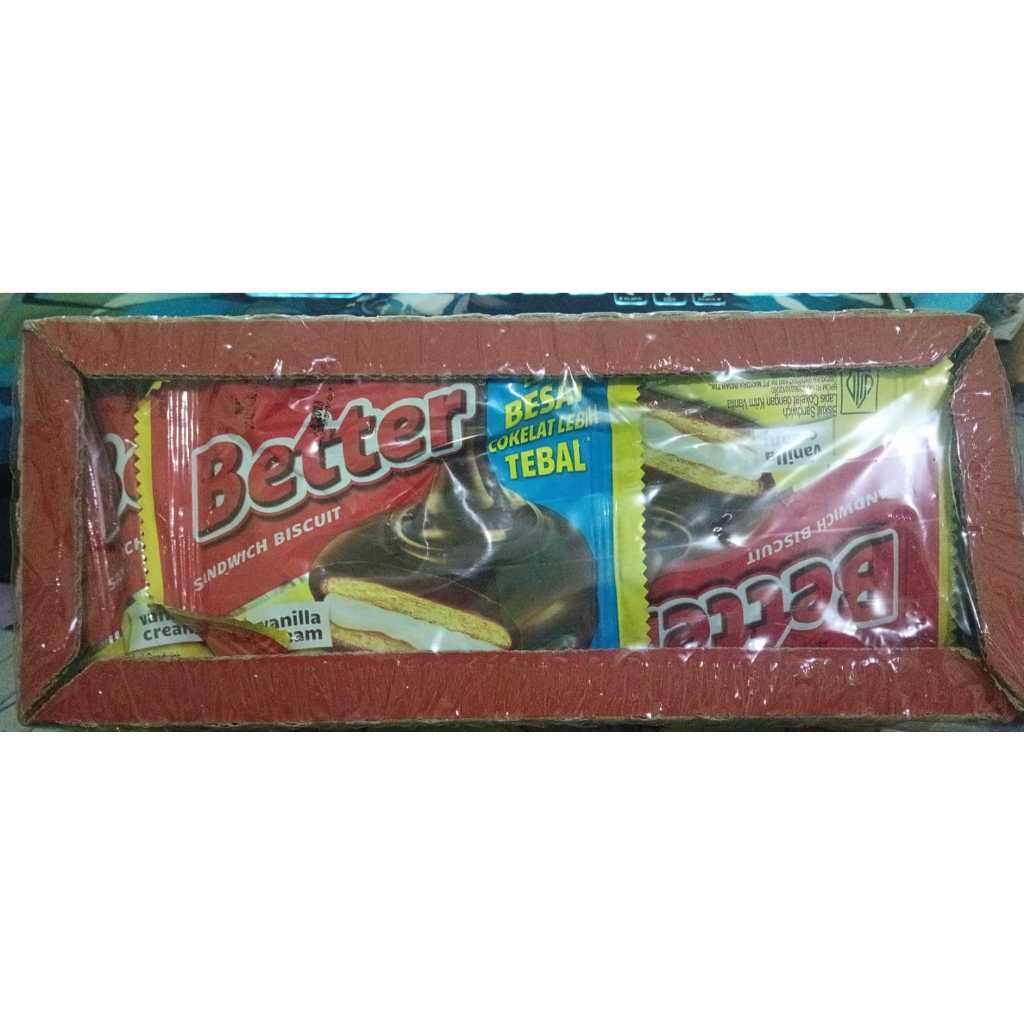 

[Better] Biskuit Sandwich Cokelat Krim Vanila – 1 Box (Isi 11 pcs)