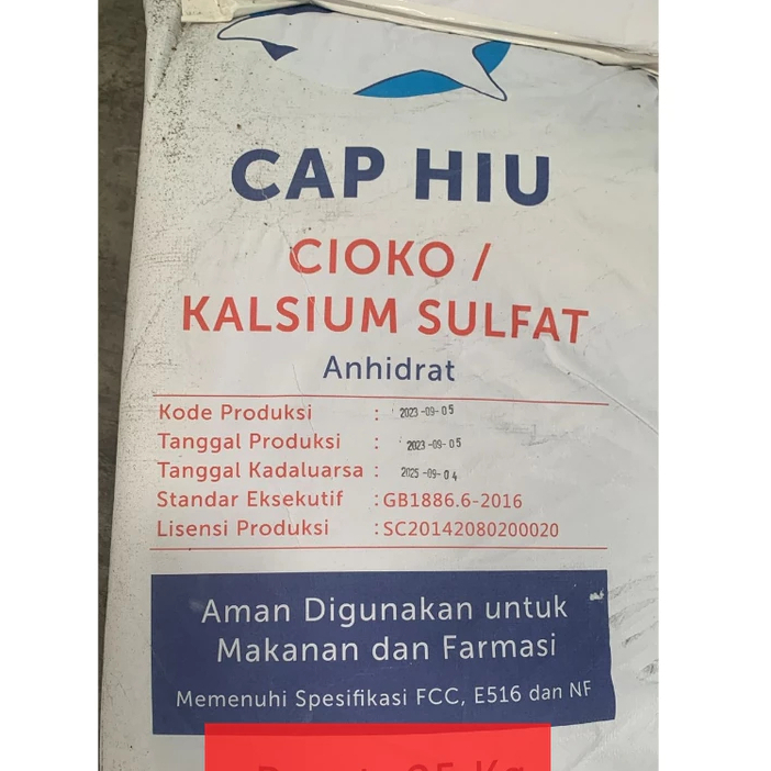 

KALSIUM SULFAT / CIOKO CAP HIU FOOD GRADE PK @1KG / Powder Makanan Bahan Tepung Adonan Cake Pastry Roti