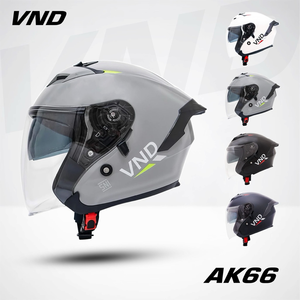 Helm VND AK66 DOUBLE VISOR SUPPORT INTERCOME ORIGINAL - VND HELMET AK66 HALF FACE