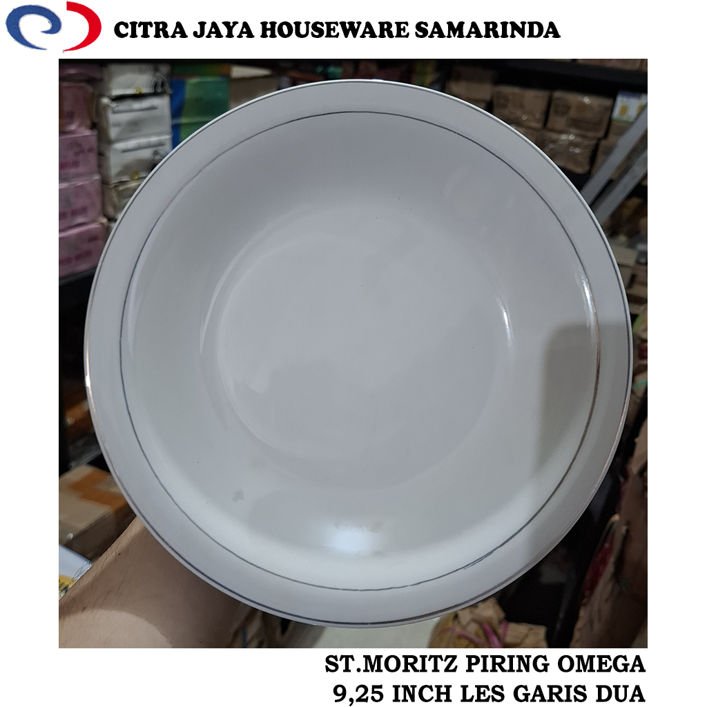 Piring Omega Keramik 9,25 Inch Les Garis Dua St.Moritz (1 Pcs / 3 Pcs / 6 Pcs)