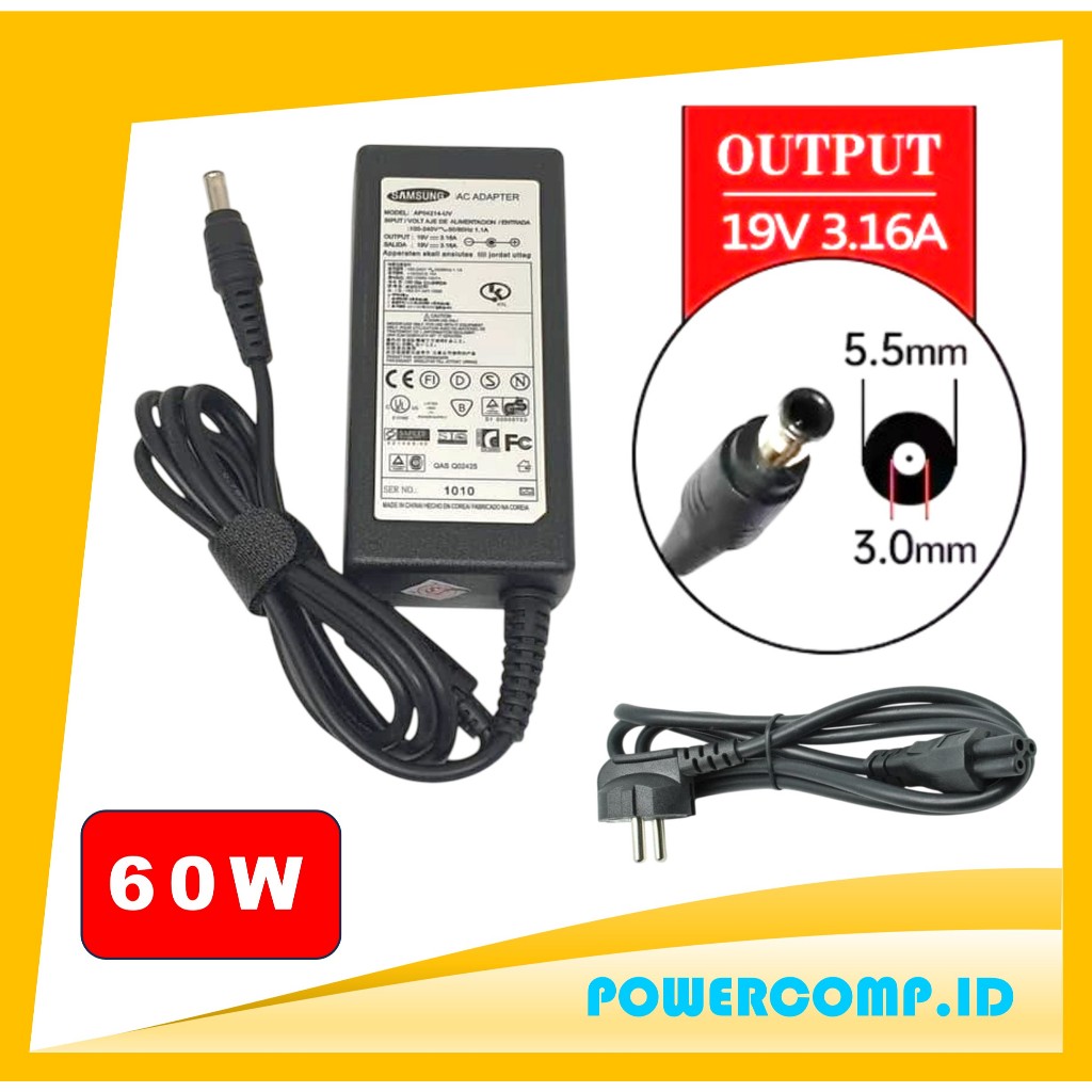 Adapter Charger Laptop Samsung N110 N120 N130 N140 N145 N150 N210 N220 N310 N510 Samsung NB30 NC10 N