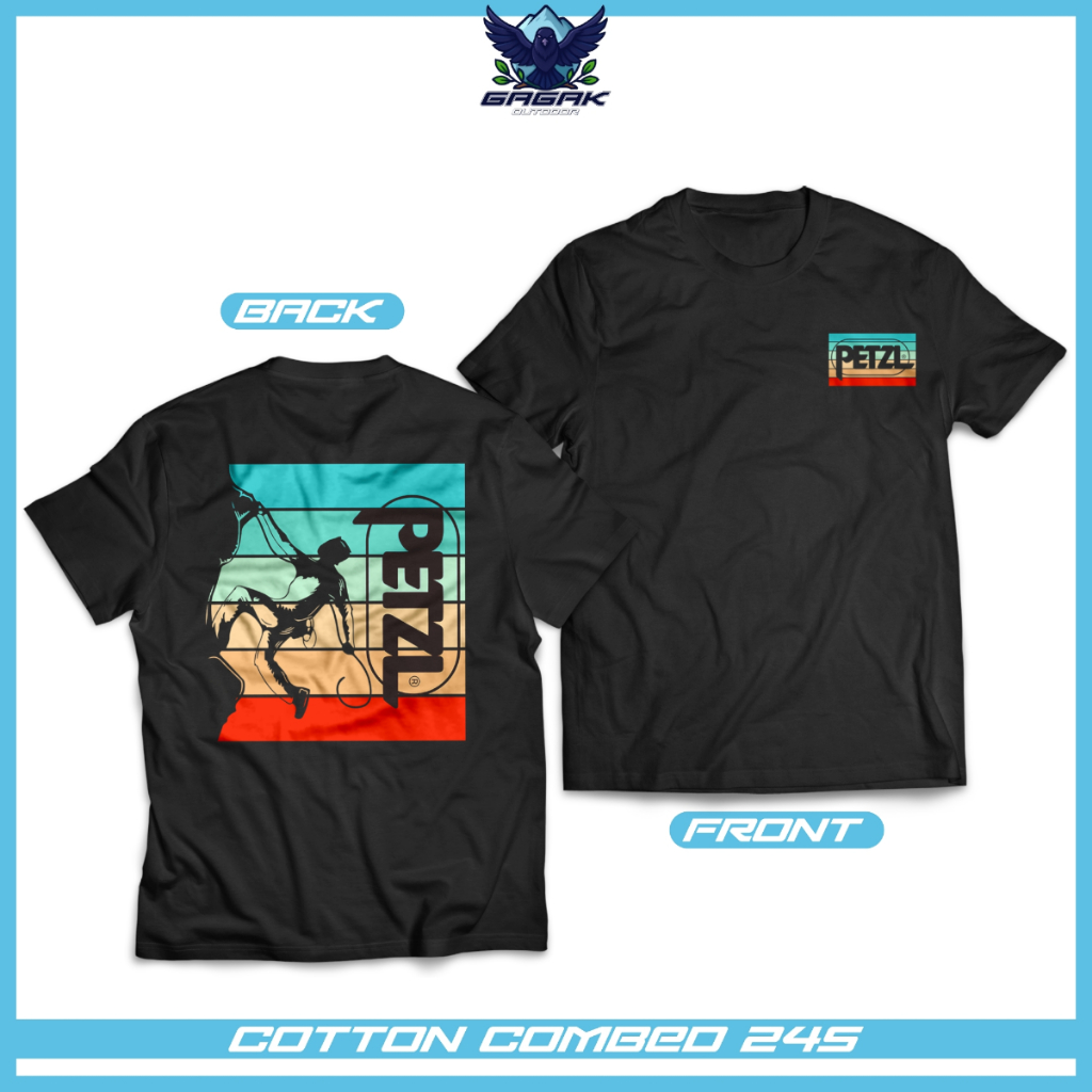 gagak outdoor Tshirt kaos baju outdoor pendaki gunung unisex pria dan wanita petzl  3