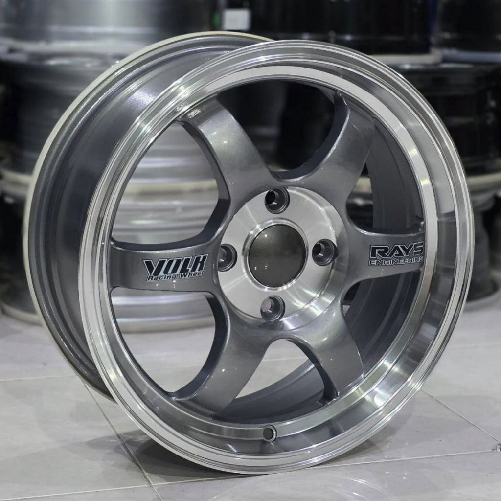 velg racing TE37 PCD 4X114,3 R16 PUTIH POLIS velg mobil ring 16 untuk Avanza Xenia Livina kijang lgx
