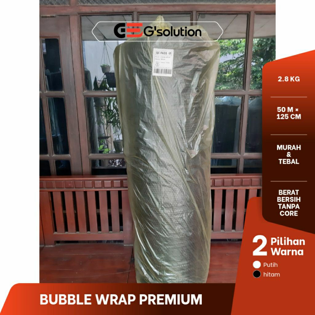 

Bubble Wrap 2,8 Kg 1 Roll – Hitam 125 cm x 50 m