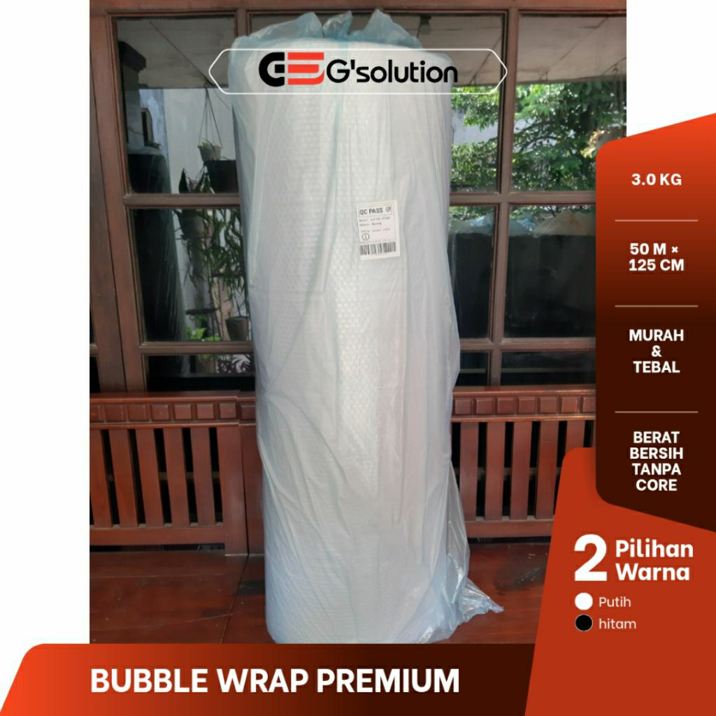 

Bubble Wrap 3 Kg 1 Roll – Putih Bening Transparan 125 cm x 50 m