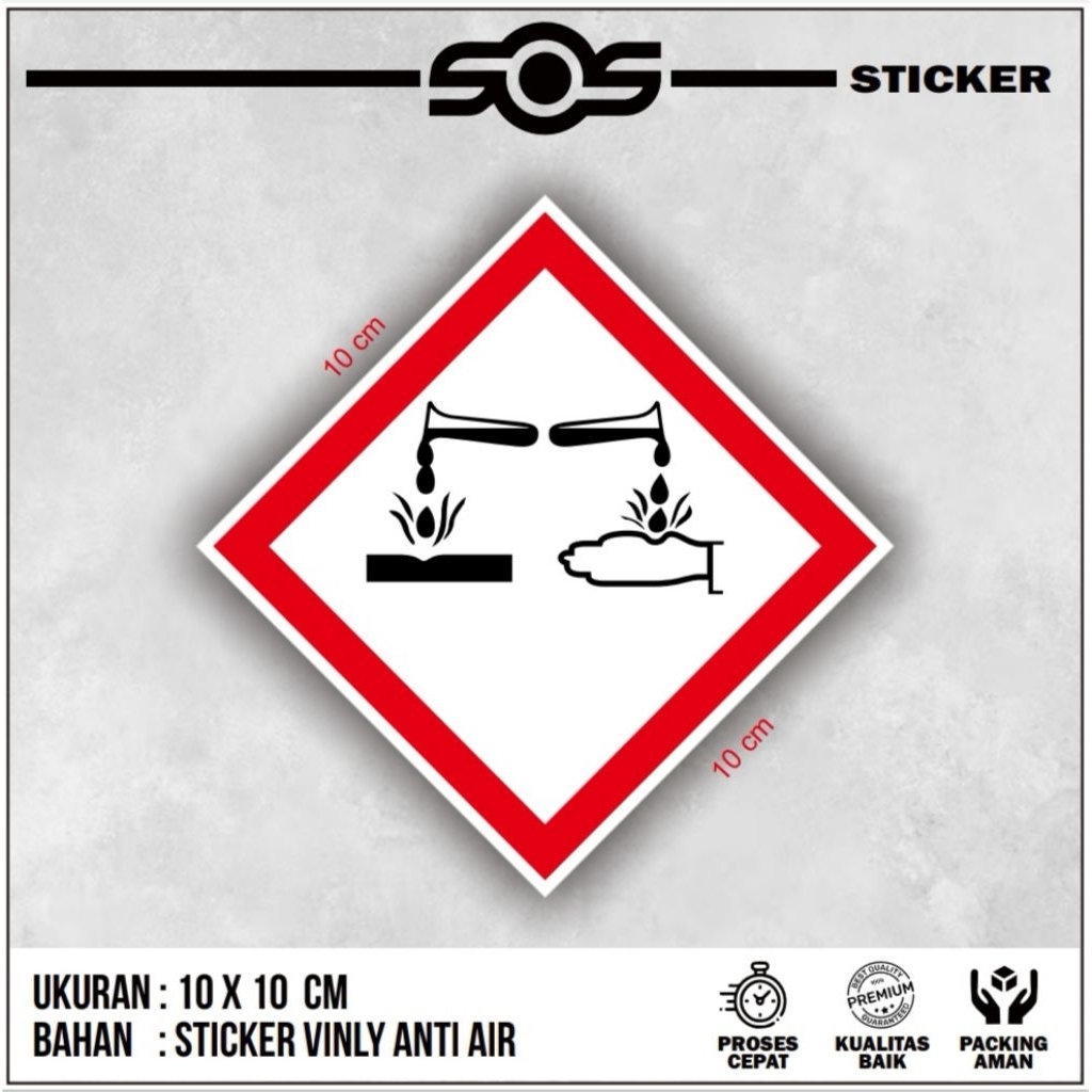 

STICKER LABEL TANDA B3, HAZMAT GHS KOROSIF