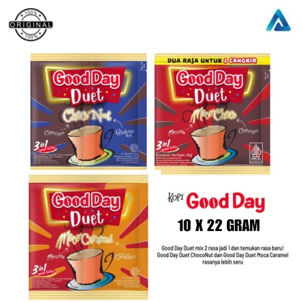 

[PROMO] Good day duet perpaduan dua rasa dalam satu sachet kopi kemasan 22g
