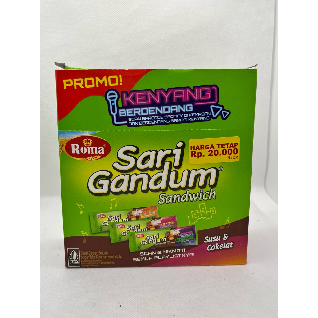 

Roma Sari Gandum Sandwich Box Isi 12 Sachet